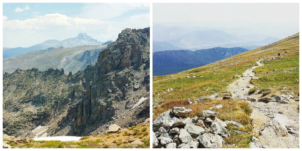 Kalliovuorten kansallispuistoa: puurajan yläpuolen näkymät Knob Topilta ja Flat Topilta